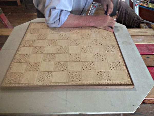 Centering the chessboard on the backer board